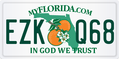 FL license plate EZKQ68