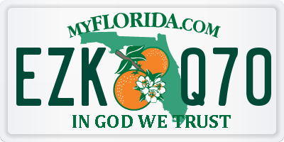 FL license plate EZKQ70