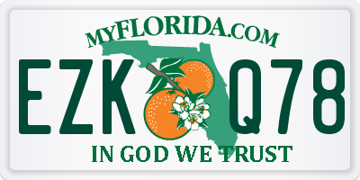 FL license plate EZKQ78