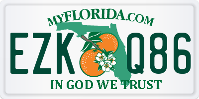 FL license plate EZKQ86