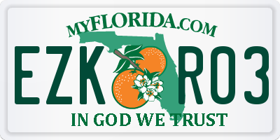 FL license plate EZKR03