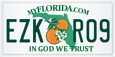 FL license plate EZKR09