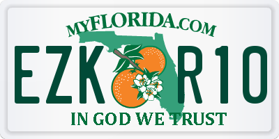 FL license plate EZKR10