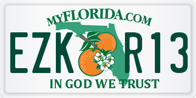 FL license plate EZKR13