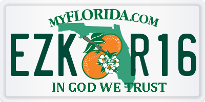 FL license plate EZKR16