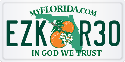 FL license plate EZKR30