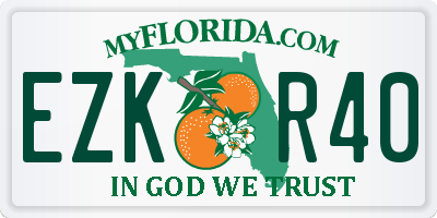 FL license plate EZKR40