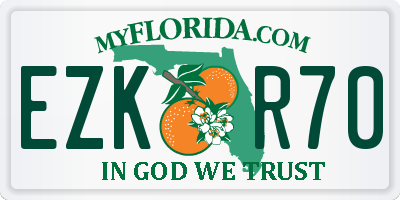 FL license plate EZKR70