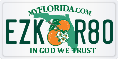 FL license plate EZKR80