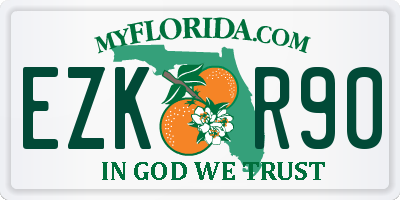 FL license plate EZKR90