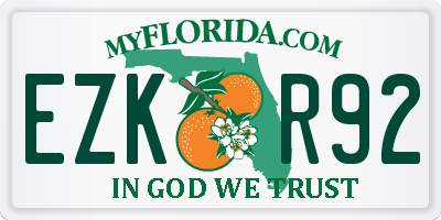 FL license plate EZKR92