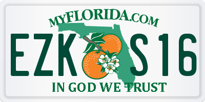 FL license plate EZKS16