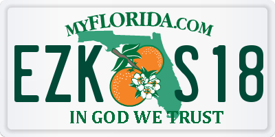 FL license plate EZKS18