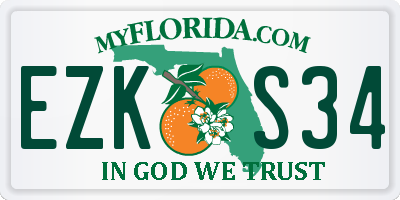 FL license plate EZKS34