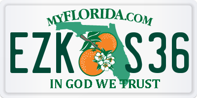 FL license plate EZKS36