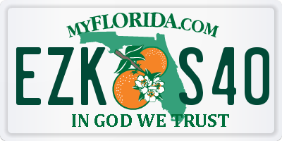 FL license plate EZKS40