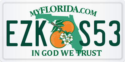 FL license plate EZKS53