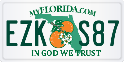 FL license plate EZKS87