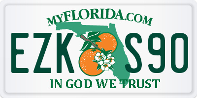 FL license plate EZKS90