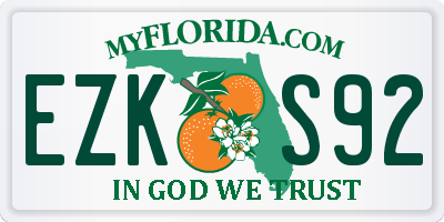 FL license plate EZKS92