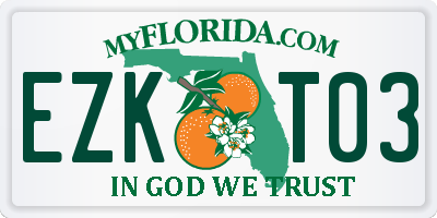 FL license plate EZKT03