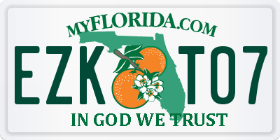 FL license plate EZKT07