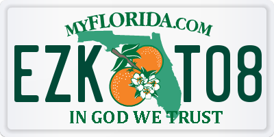 FL license plate EZKT08