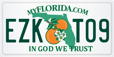 FL license plate EZKT09