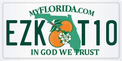 FL license plate EZKT10