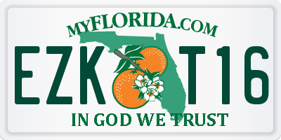 FL license plate EZKT16