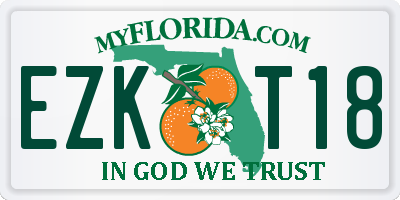 FL license plate EZKT18