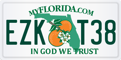 FL license plate EZKT38