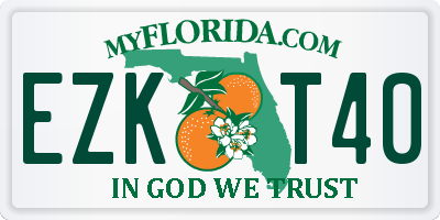 FL license plate EZKT40