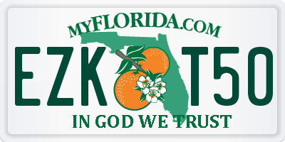 FL license plate EZKT50