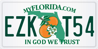 FL license plate EZKT54