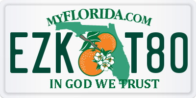 FL license plate EZKT80