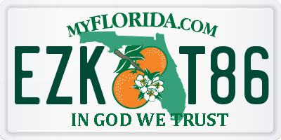 FL license plate EZKT86