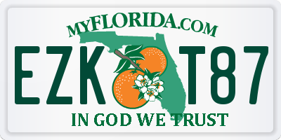 FL license plate EZKT87