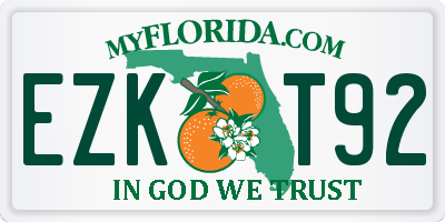 FL license plate EZKT92