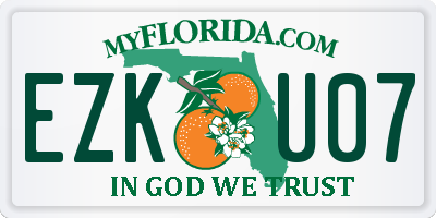 FL license plate EZKU07