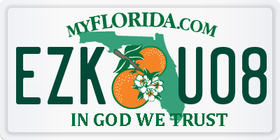 FL license plate EZKU08