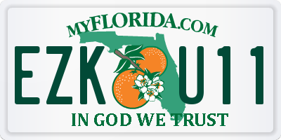 FL license plate EZKU11