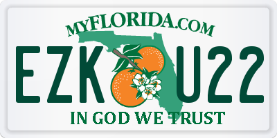 FL license plate EZKU22