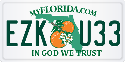 FL license plate EZKU33