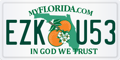 FL license plate EZKU53