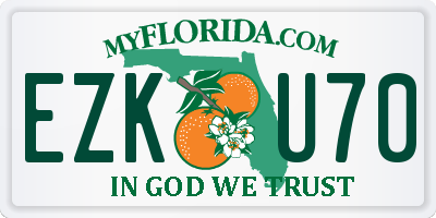 FL license plate EZKU70