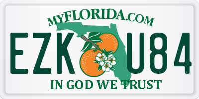 FL license plate EZKU84