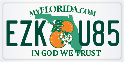 FL license plate EZKU85