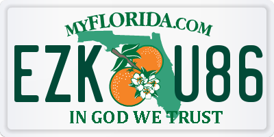 FL license plate EZKU86