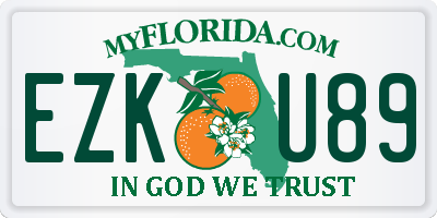 FL license plate EZKU89